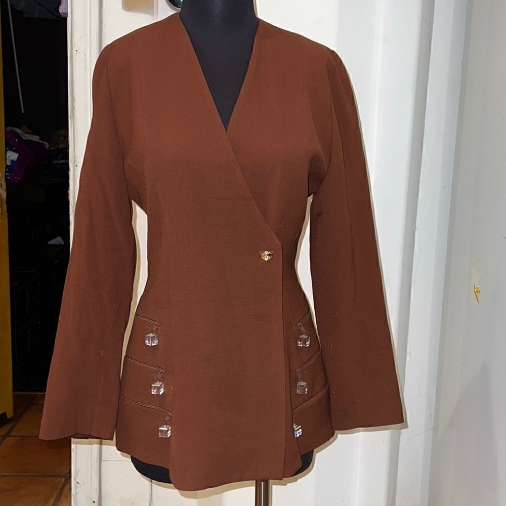 Womens designer jacket size 40 made in Paris brown